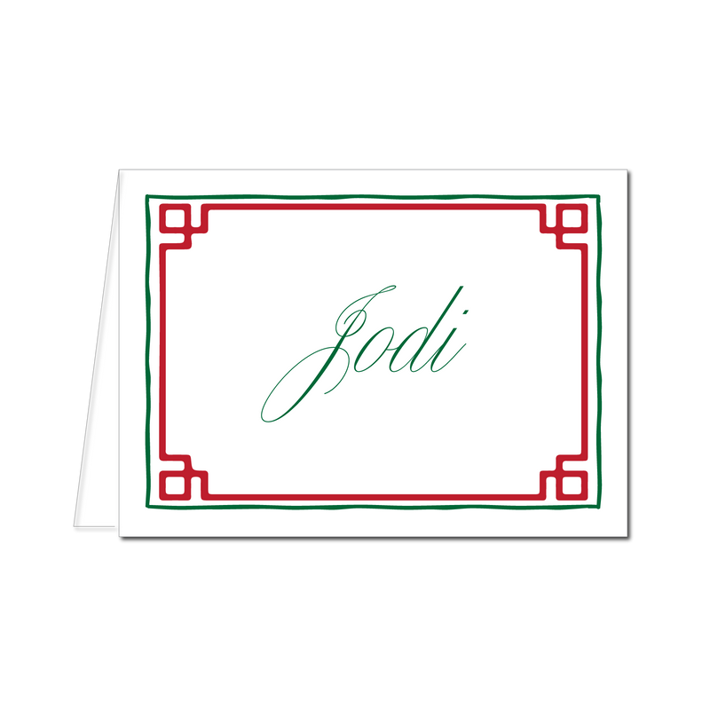 Holiday Greek Key Place Cards
