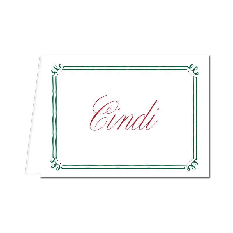 Holiday Swirl Border Place Cards