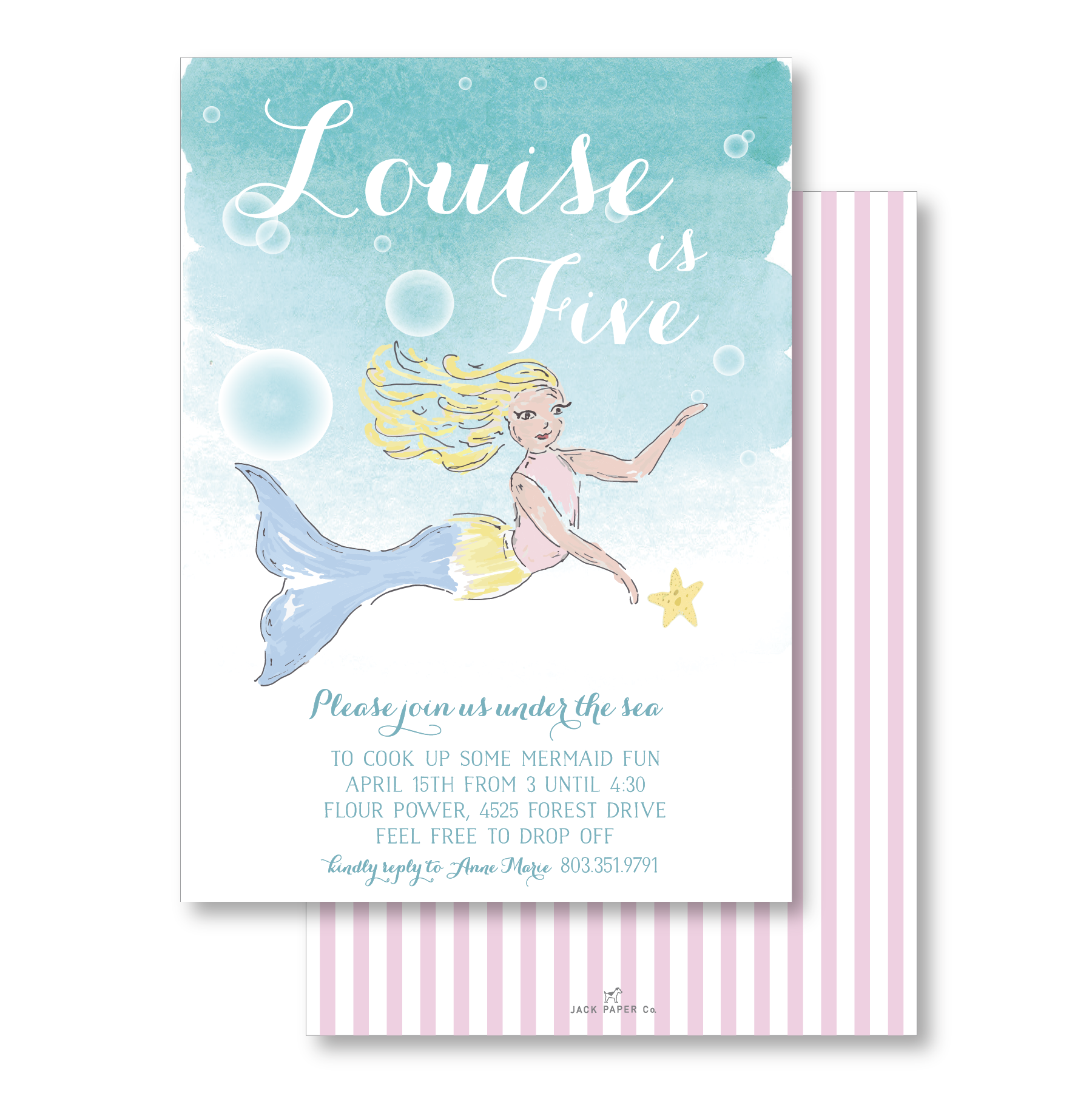 Mermaid Birthday Invitation Jack Paper Company