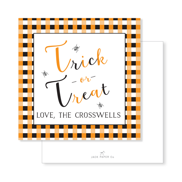 Gingham Trick or Treat Tag