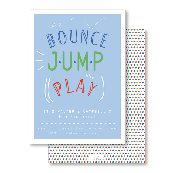 Bounce, Jump, Play Invitation