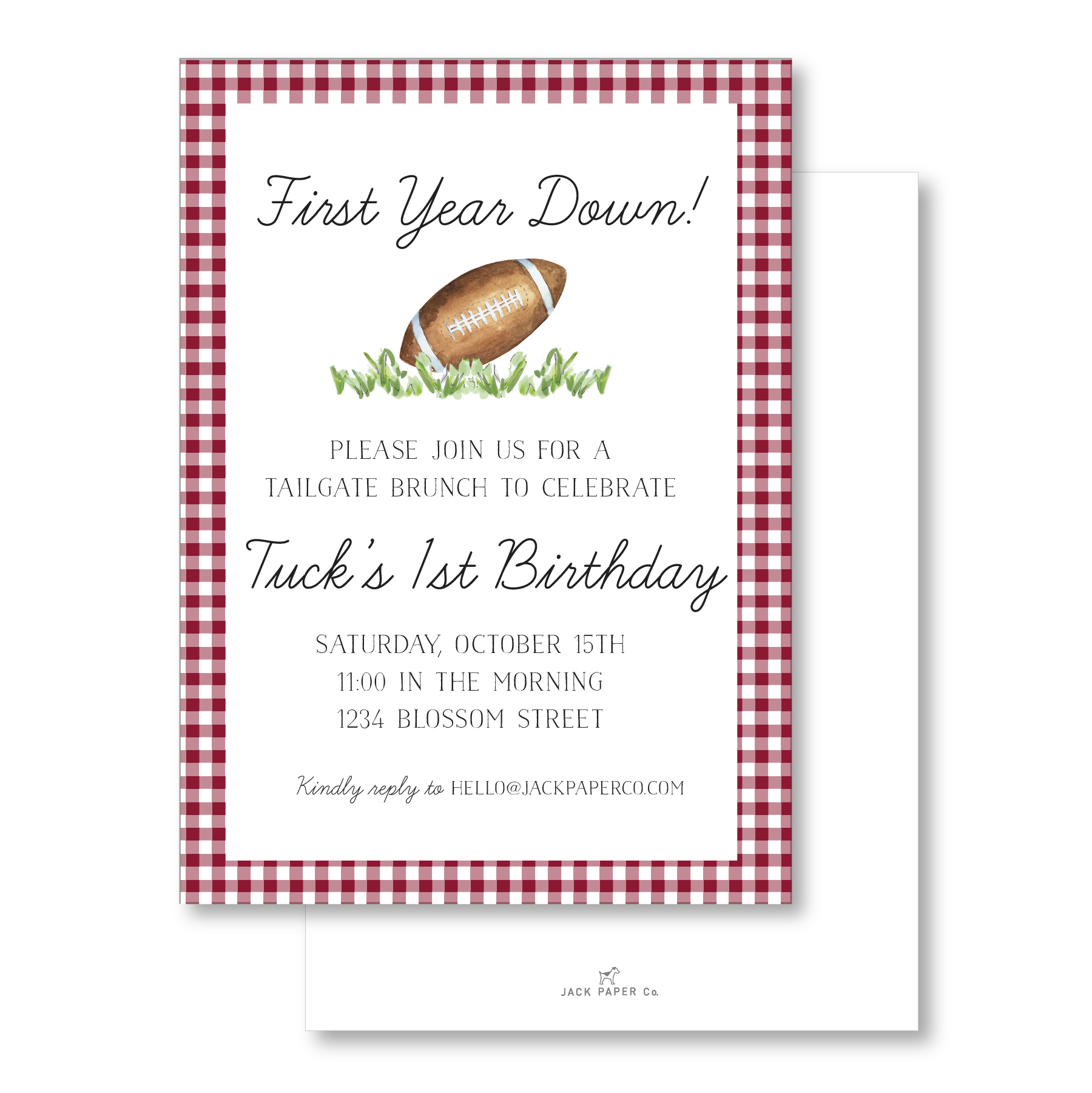 First Down Invitation First Down Invitation – Jack Paper Company