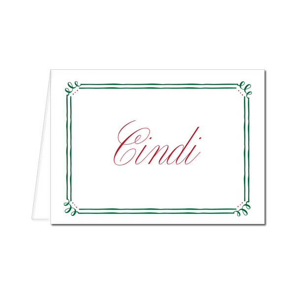 Holiday Swirl Border Place Cards