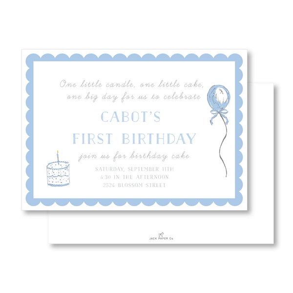 One Little Candle Invitation