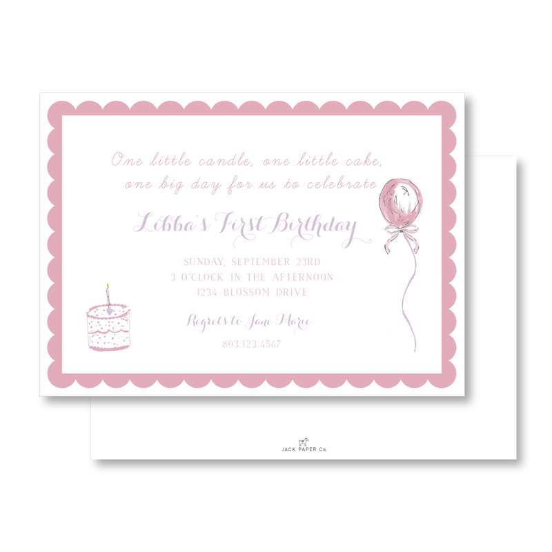 One Little Candle Invitation