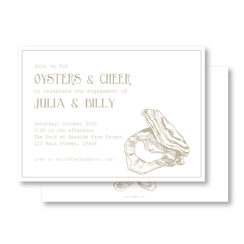 Oysters and Cheer Invitation